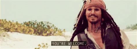 You'Re Welcome. - Captain Jack Sparrow GIF - Pirates Of The Caribbean Jack Sparrow Johnny Depp ...