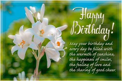 Happy Birthday Card with Flower | Gallery Yopriceville - High-Quality Free Images and ...