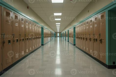 empty school hallways filled with lockers AI Generated 25028679 Stock ...