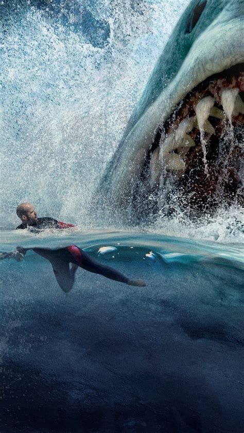 Jason Statham In The Meg 2018 4K Ultra HD Mobile Wallpaper | Shark pictures, Scary ocean, Sharks ...