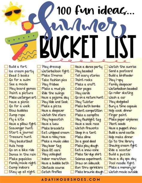 100 Sensational Summer Bucket List Ideas for Kids 2024