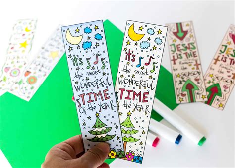 Coloring Christmas Bookmarks Free Printable ~ Daydream Into Reality