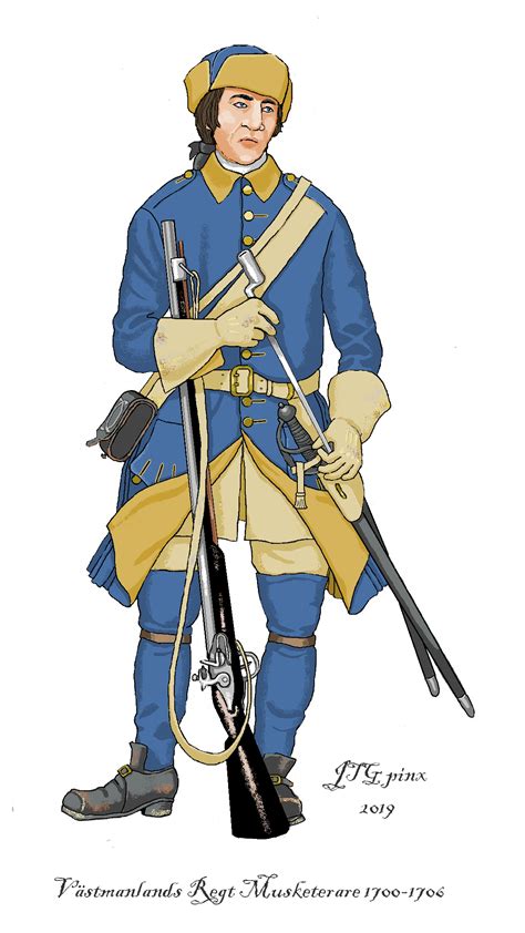 Västmanland province Regt, other ranks 1700-1706 Swedish Army, Army Uniform, Napoleonic Wars ...