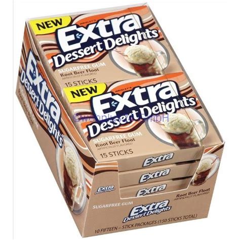 Extra Dessert Delights Sugarfree Gum Root Beer Float Flavored Gum Ten ...