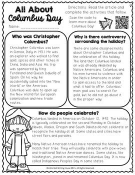 Columbus Day Printable Activities