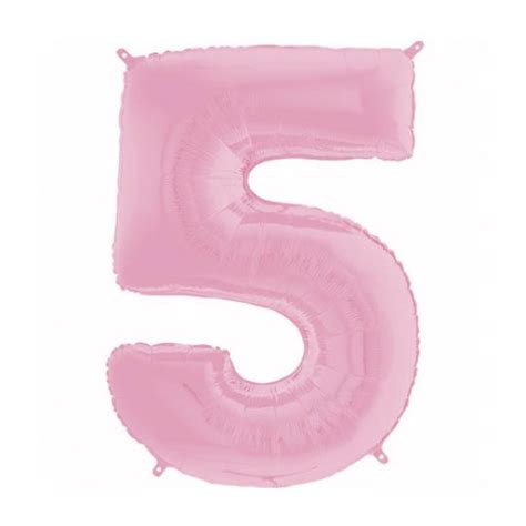 26 INCH PASTEL PINK NUMBER 5 FOIL BALLOON - Confetti Wholesale