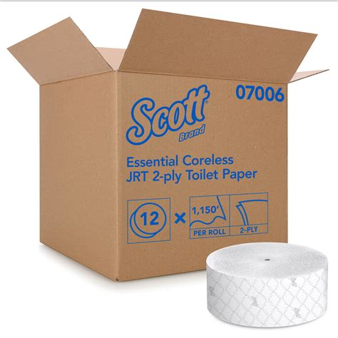 Scott® Essential Jumbo Roll Coreless Toilet Paper (07006), 2-Ply, White ...