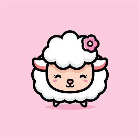 cute sheep mascot character design 3809141 Vector Art at Vecteezy