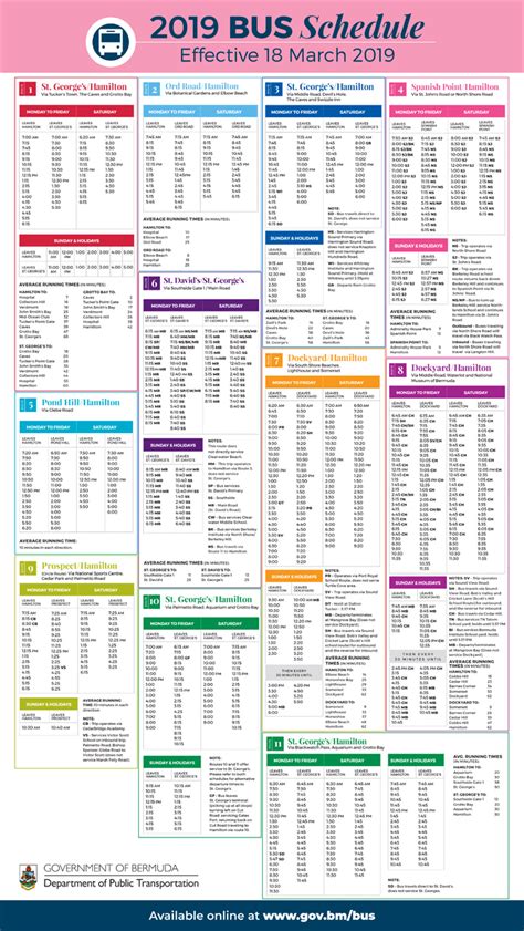 Copy Of Bus Schedule, Which Starts Monday - Bernews