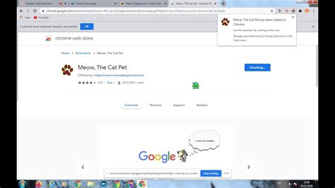 How to add Meow the Cat pet Extension to Chrome - YouTube