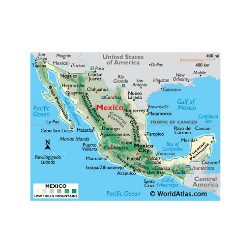 Mexico Maps - Mexico, Map of Mexico, Landforms of Mexico - Worldatlas.com