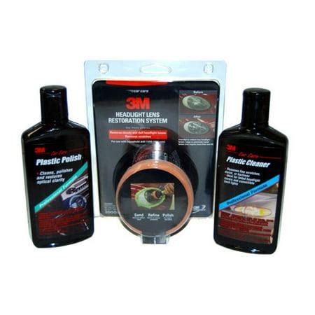 3M Complete Headlight Lens Restoration System Kit with Cleaner, Polish ...