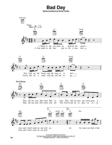 Bad Day by Daniel Powter - Baritone Ukulele - Guitar Instructor