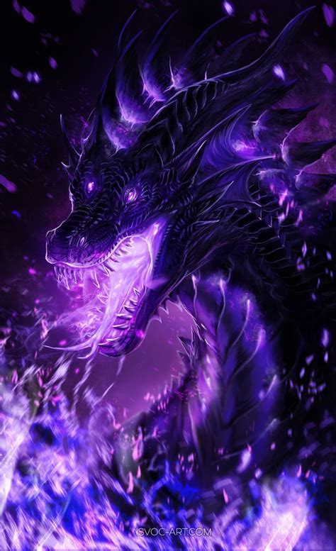 Black Purple Dragon in 2022 | Mythical creatures fantasy, Mythical creatures art, Mythical dragons