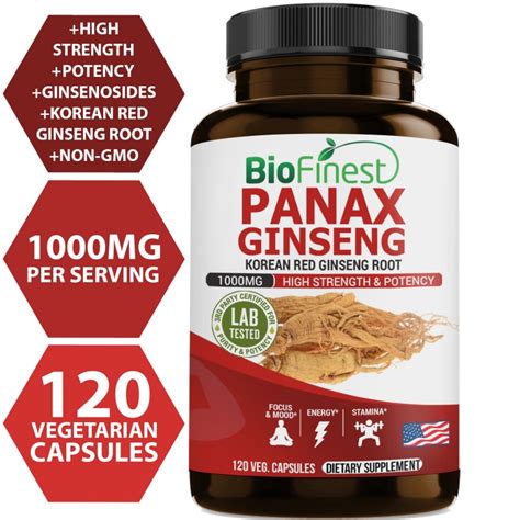 Korean Panax Ginseng - Supplement For Energy (120 vegan capsules)