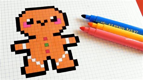 Handmade Pixel Art - How To Draw Kawaii Gingerbread Man #pixelart | Dibujos en cuadricula ...