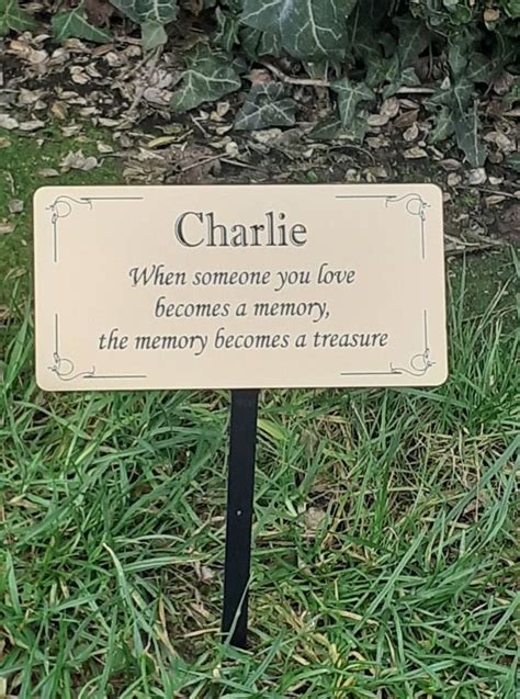 Personalised memorial Garden Plaque Cemetery marker Remembrance tree plaque | Memorial garden ...