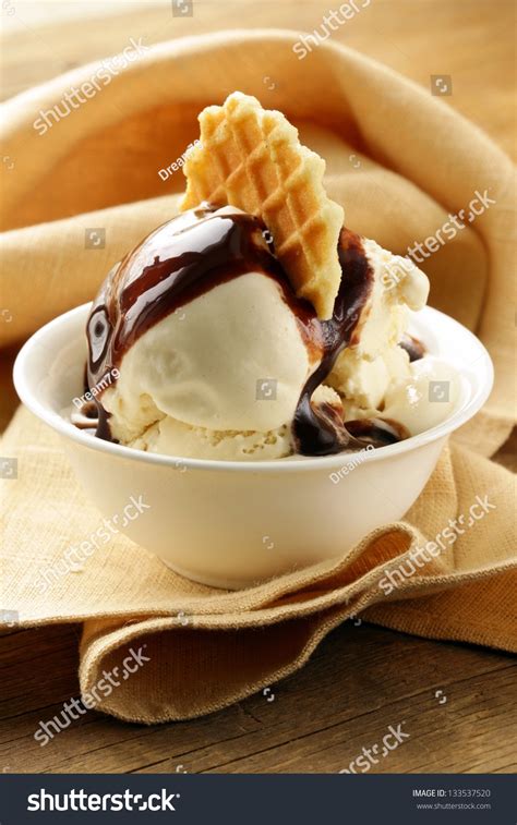 Creamy Vanilla Ice Cream Chocolate Sauce Stock Photo 133537520 | Shutterstock