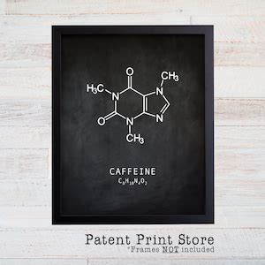 Caffeine Molecule Art Print. Caffeine Molecule Poster. Molecule Art. Coffee Art. Kitchen Wall ...