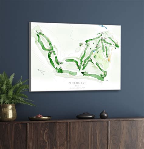 Pinehurst No 2 Golf Course Map NC Golf Map Personalized Gift - Etsy