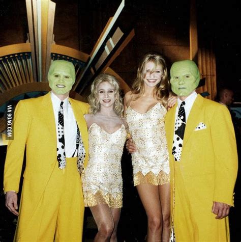 Jim Carrey, Cameron Diaz, and stunt doubles on the set of "The Mask ...