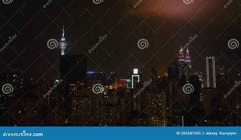 Aerial View of Kuala Lumpur City at Night. Malaysia. Stock Video ...
