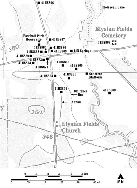 Map of Old Town Elysian Fields showing all the Harrison County sites ...