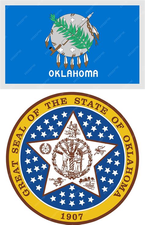 Premium Vector | Oklahoma us state flag and coat of arm design