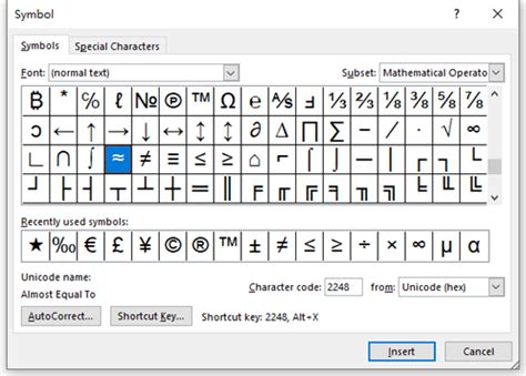 3 Methods to Insert Approximately Equal Symbol in Word - My Microsoft Office Tips