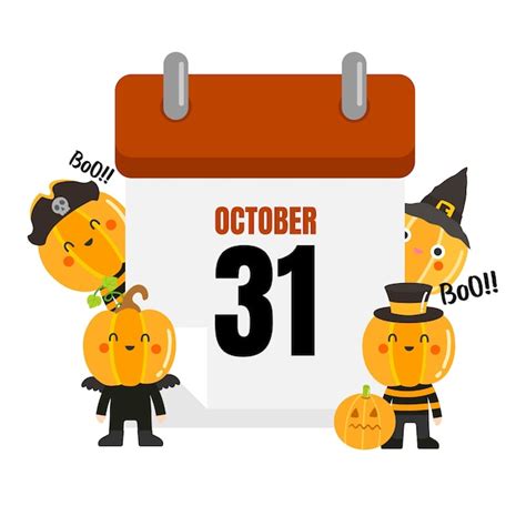 Premium Vector | Halloween calendar with october