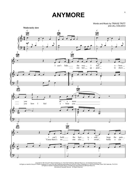 Travis Tritt - Anymore sheet music