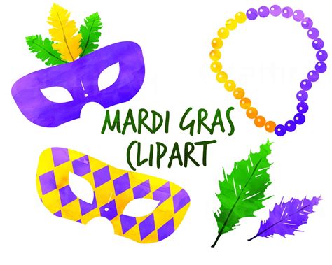 Mardi Gras Clipart, Mardi Gras Clip Art, Mardi Gras Mask, for Personal ...