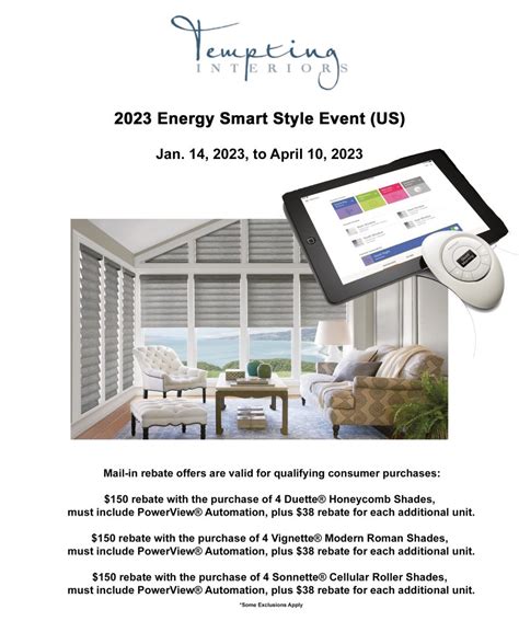 Energy Smart Rebates - TEMPTING INTERIORS