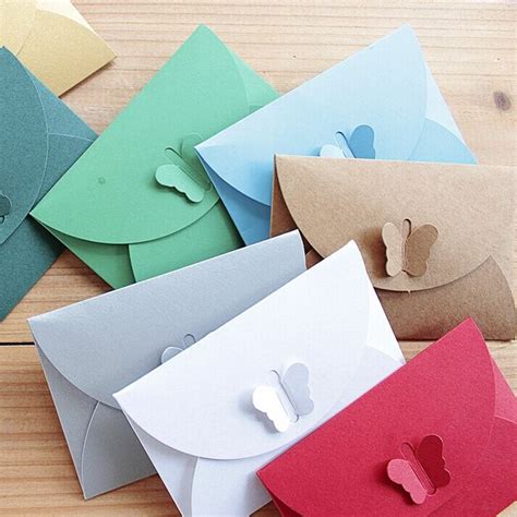 Colored Butterfly Buckle Kraft Paper Envelopes Simple Love Retro Buckle ...