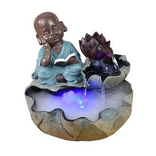 Tabletop Fountain Desktop Fountain Little Monk Zen Atomization Fountains Office Desk Lucky ...