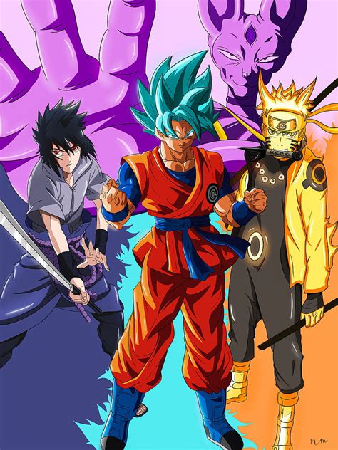 4K Descarga gratis | Goku x naruto, beerus, dragon ball z, rinnegan, sabio de los seis caminos ...