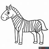 Cartoon Zebra Coloring Page  Easy Drawing Guides sketch template