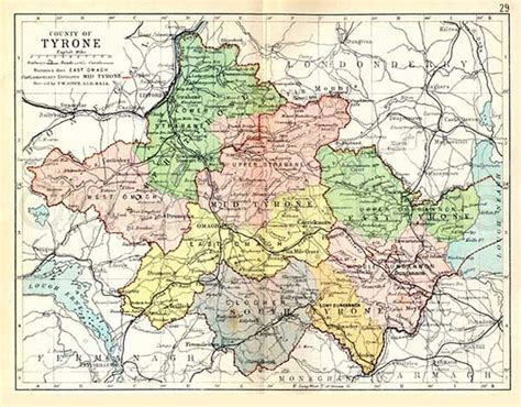 County Tyrone 1897 Antique Irish Map of Tyrone Canvas Print 2 Sizes FREE DELIVERY - Etsy