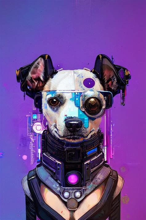 a beautiful portrait of a cute cyberpunk dog by sandra chevrier ... - Arthub.ai