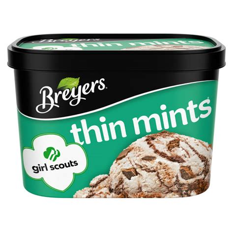 Breyers Frozen Dairy Dessert Girl Scouts Cookies® Thin Mints® 48 oz ...