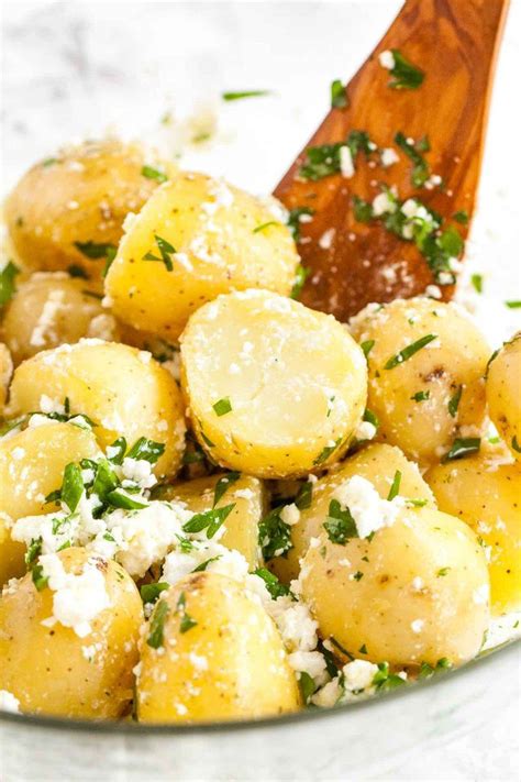 Greek-Style Boiled Potatoes loaded with fresh Mediterranean flavors are the perfect side dish ...