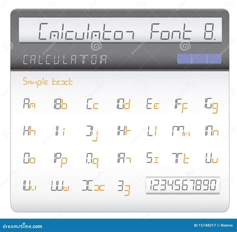 Calculator font stock vector. Illustration of black, symbol - 15748317