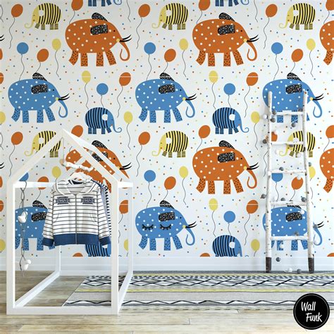 Elephant Nursery Wallpaper Nursery Wallpaper Removable | Etsy