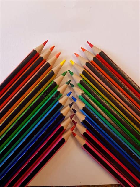 Stationary Art Supplies Back To School Tools for Art and Writing, Bright Coloured Stock Image ...