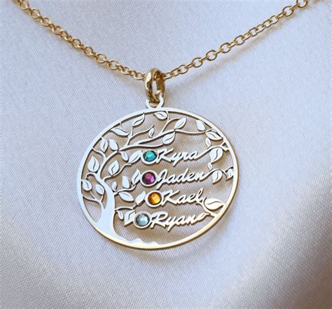 Family Tree with Names Necklace