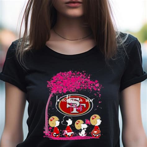 San Francisco 49Ers Peanut Characters In October We Wear Pink 2023 ...