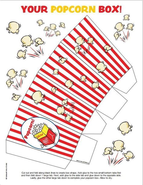 12 Free Popcorn Box Templates for Family Movie Night in 2020 | Diy popcorn, Popcorn box template ...