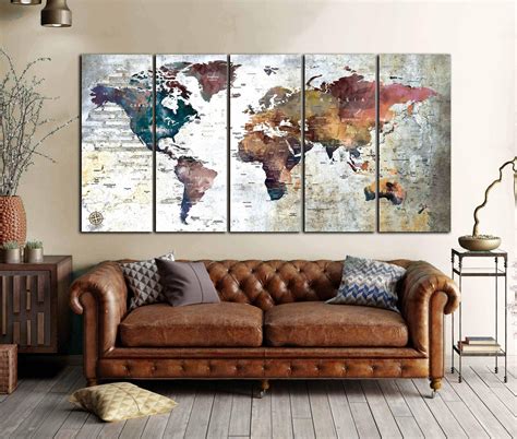 Large World Map Canvas Panelsworld Map Wall Artworld Map - Etsy