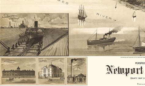 Newport News, Virginia in 1891- Bird's Eye View Map, Aerial, Panorama ...