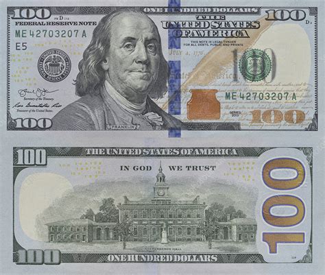 One hundred US dollar banknote front and back - Stock Image - F022/7043 ...